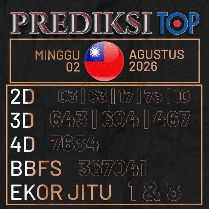 prediksi top TAIWAN 2-Aug-2026