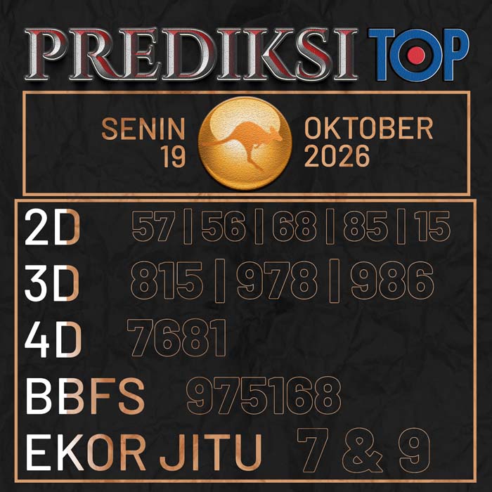 prediksi top SYDNEY 19-Oct-2026