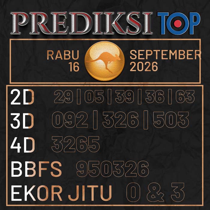 prediksi top SYDNEY 16-Sep-2026